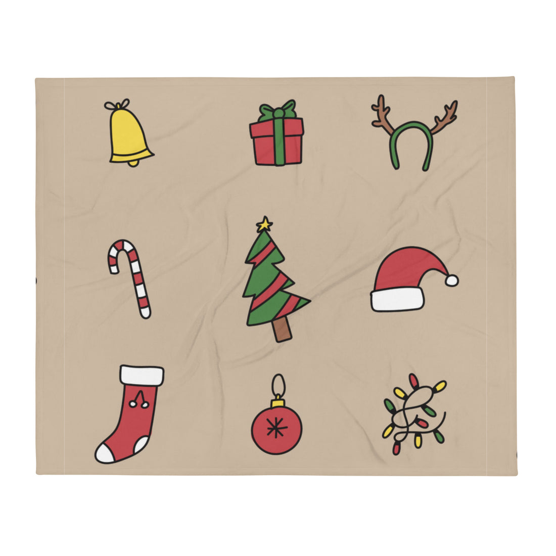 Light Brown Holiday Christmas Throw Blanket