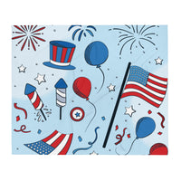 4th of July Patriotic Red White and Blue Blanket