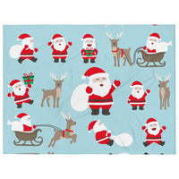 Blue Santa Claus Fleece Christmas Blanket