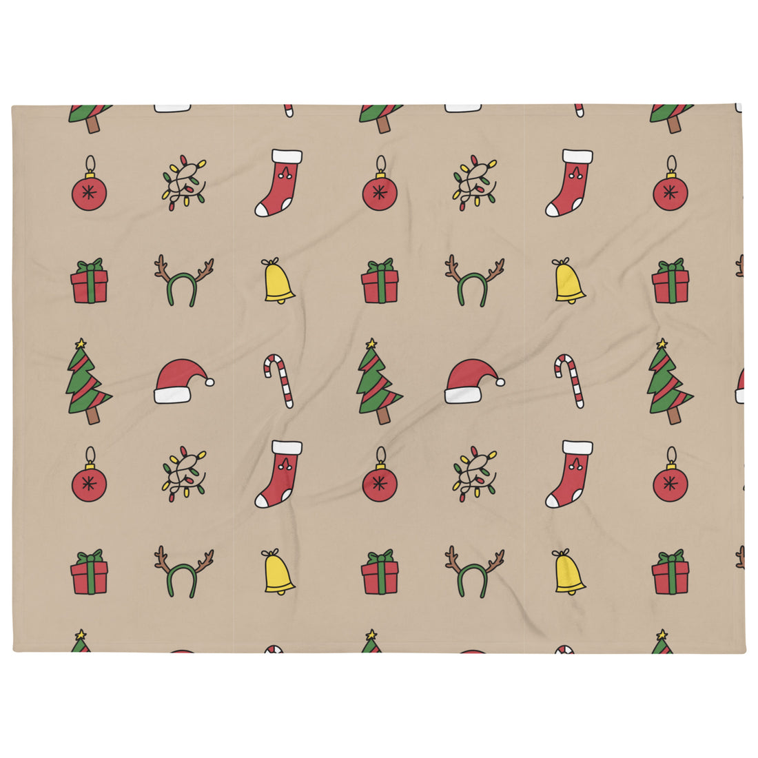 Light Brown Holiday Christmas Throw Blanket
