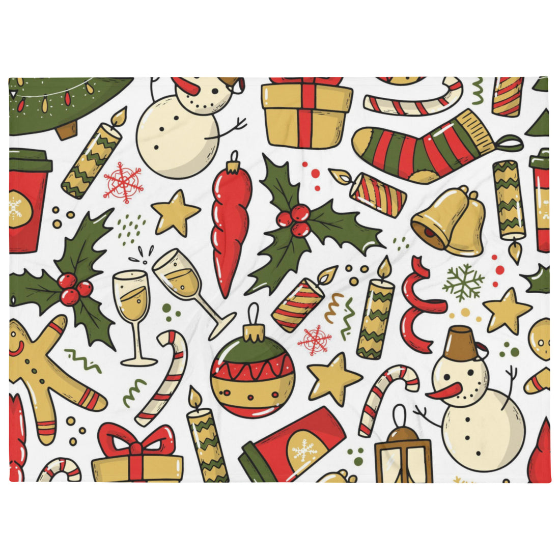 White Snowman Fluffy Christmas Blanket