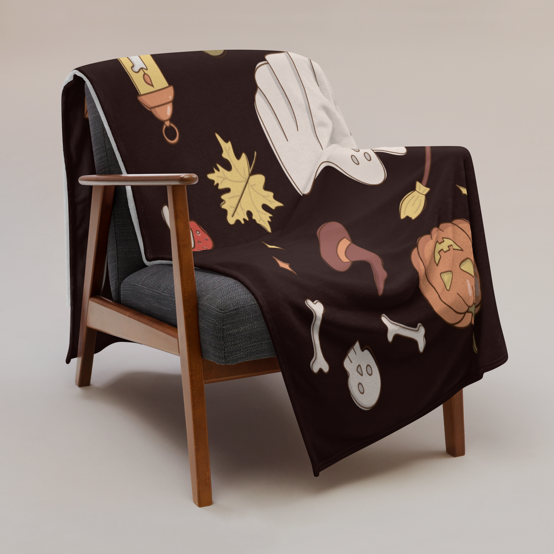 Black Fun Icon Halloween Blanket