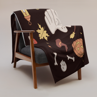 Black Fun Icon Halloween Blanket
