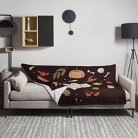 Black Fun Icon Halloween Blanket