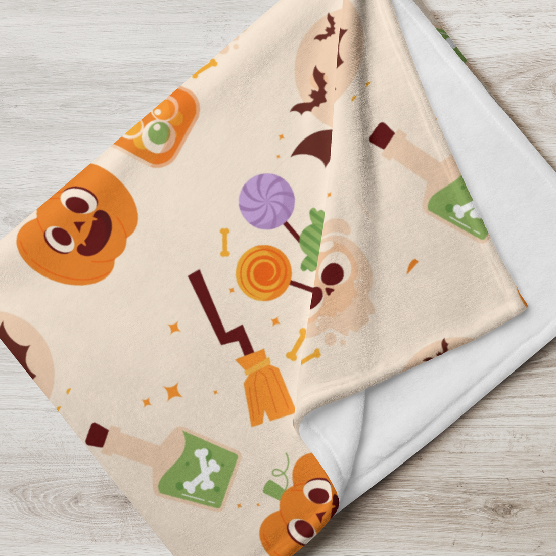 Orange Holiday Icon Halloween Blanket Fleece