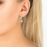 Tuscany Gemstone Drop Earring Gold Blue Topaz-1