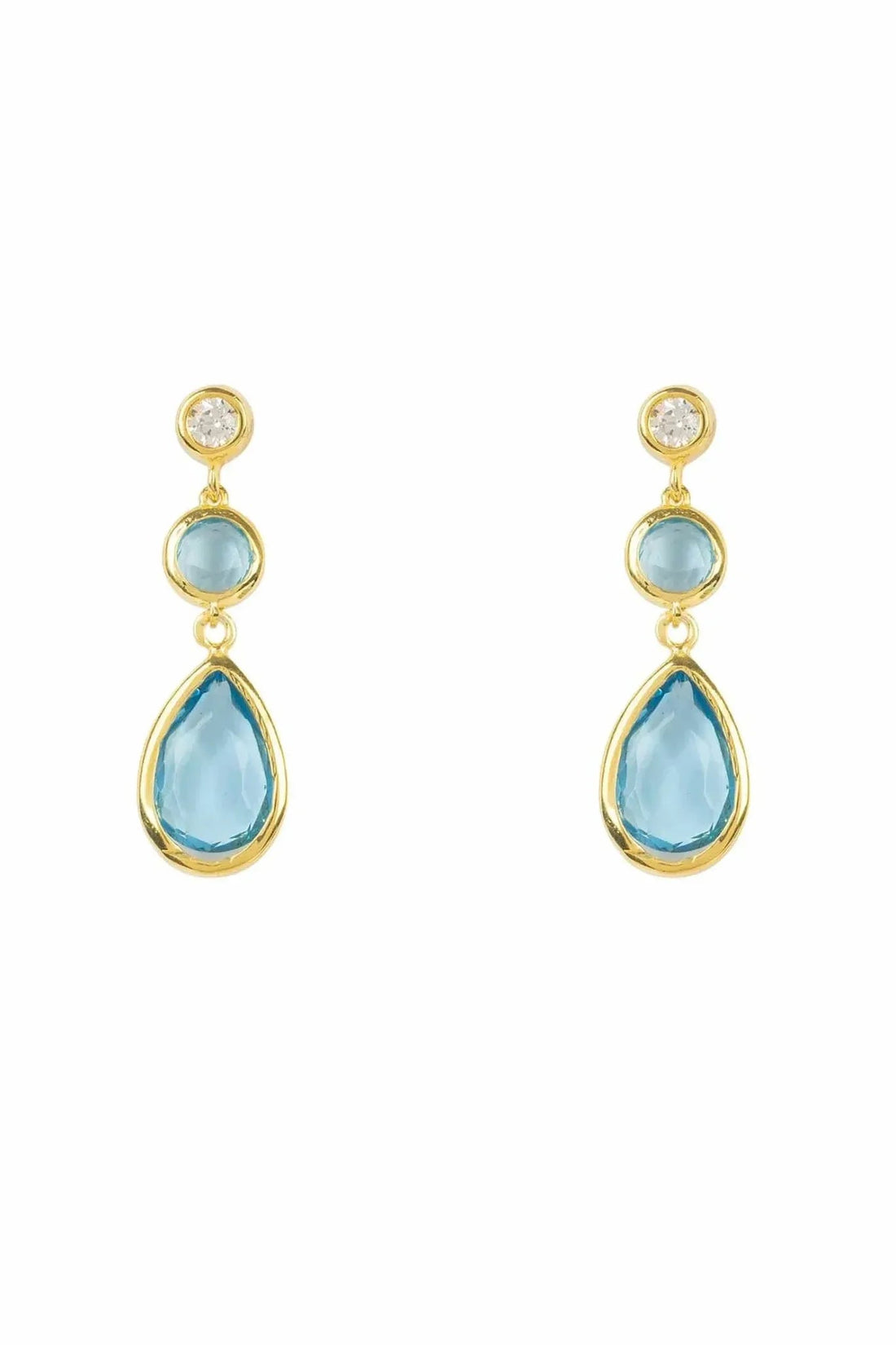 Tuscany Gemstone Drop Earring Gold Blue Topaz-0