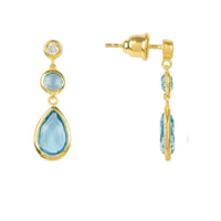 Tuscany Gemstone Drop Earring Gold Blue Topaz-2