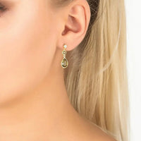Tuscany Gemstone Drop Earring Gold Peridot-1