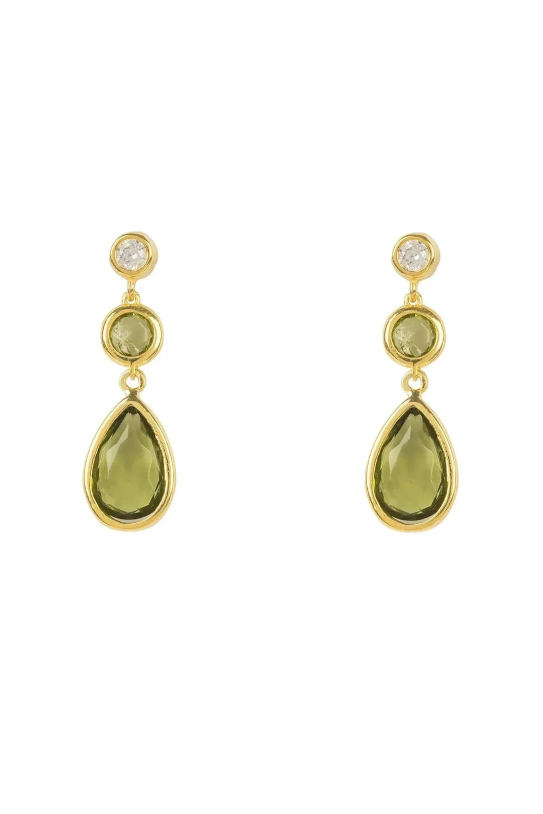 Tuscany Gemstone Drop Earring Gold Peridot-0