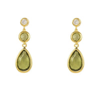 Tuscany Gemstone Drop Earring Gold Peridot-0