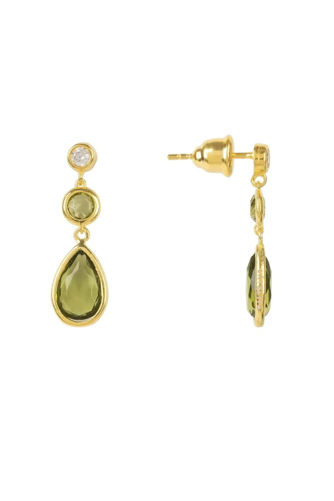 Tuscany Gemstone Drop Earring Gold Peridot-2