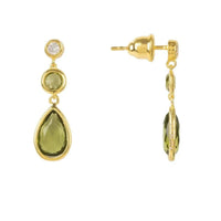 Tuscany Gemstone Drop Earring Gold Peridot-2