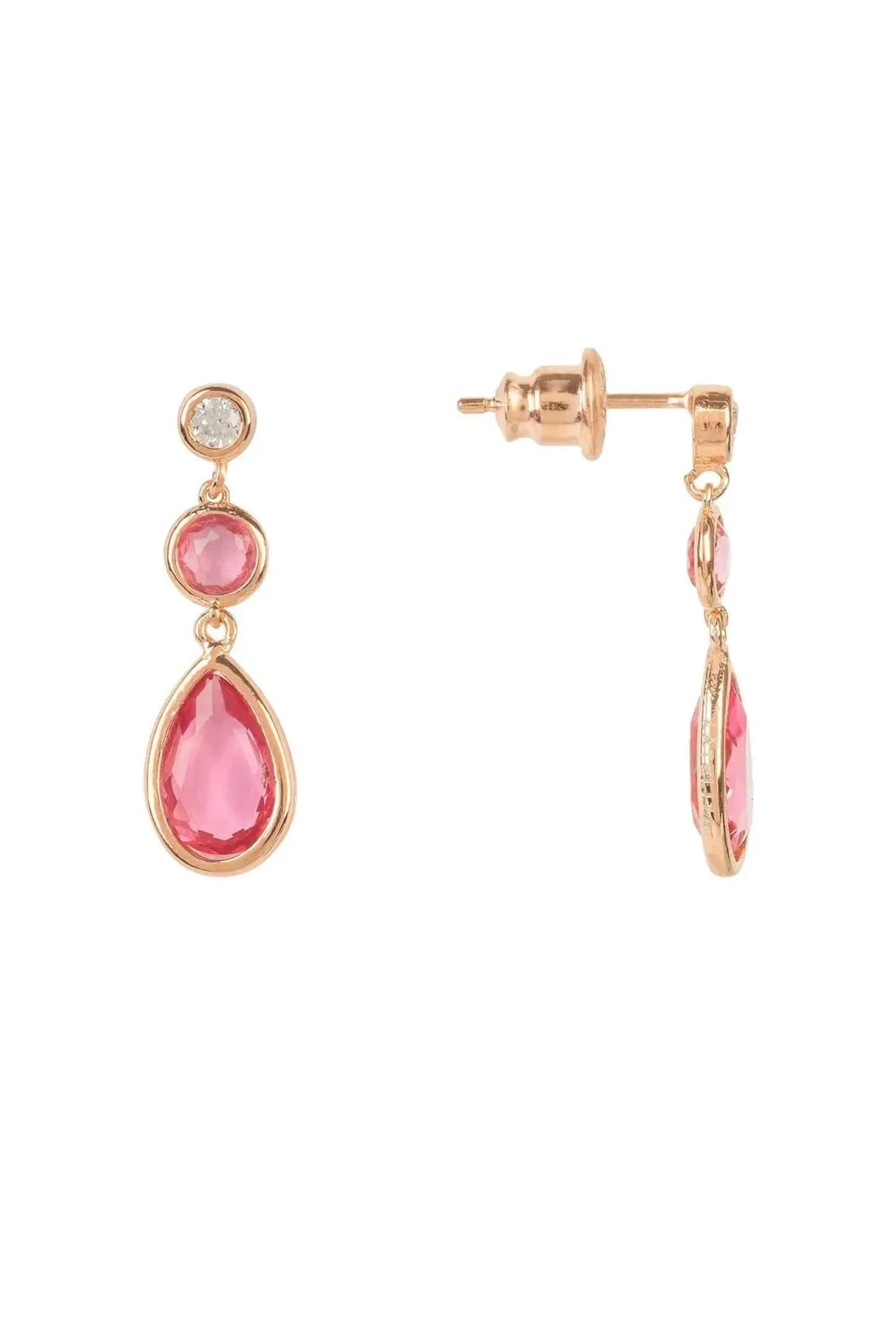 Tuscany Gemstone Drop Earring Rose Gold Pink Tourmaline-2