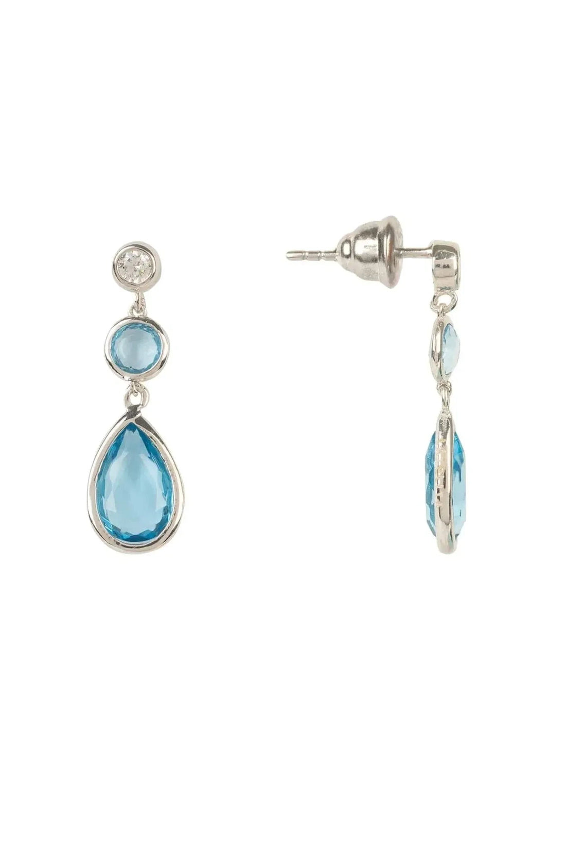 Tuscany Gemstone Drop Earring Silver Blue Topaz Hydro-2