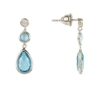 Tuscany Gemstone Drop Earring Silver Blue Topaz Hydro-2