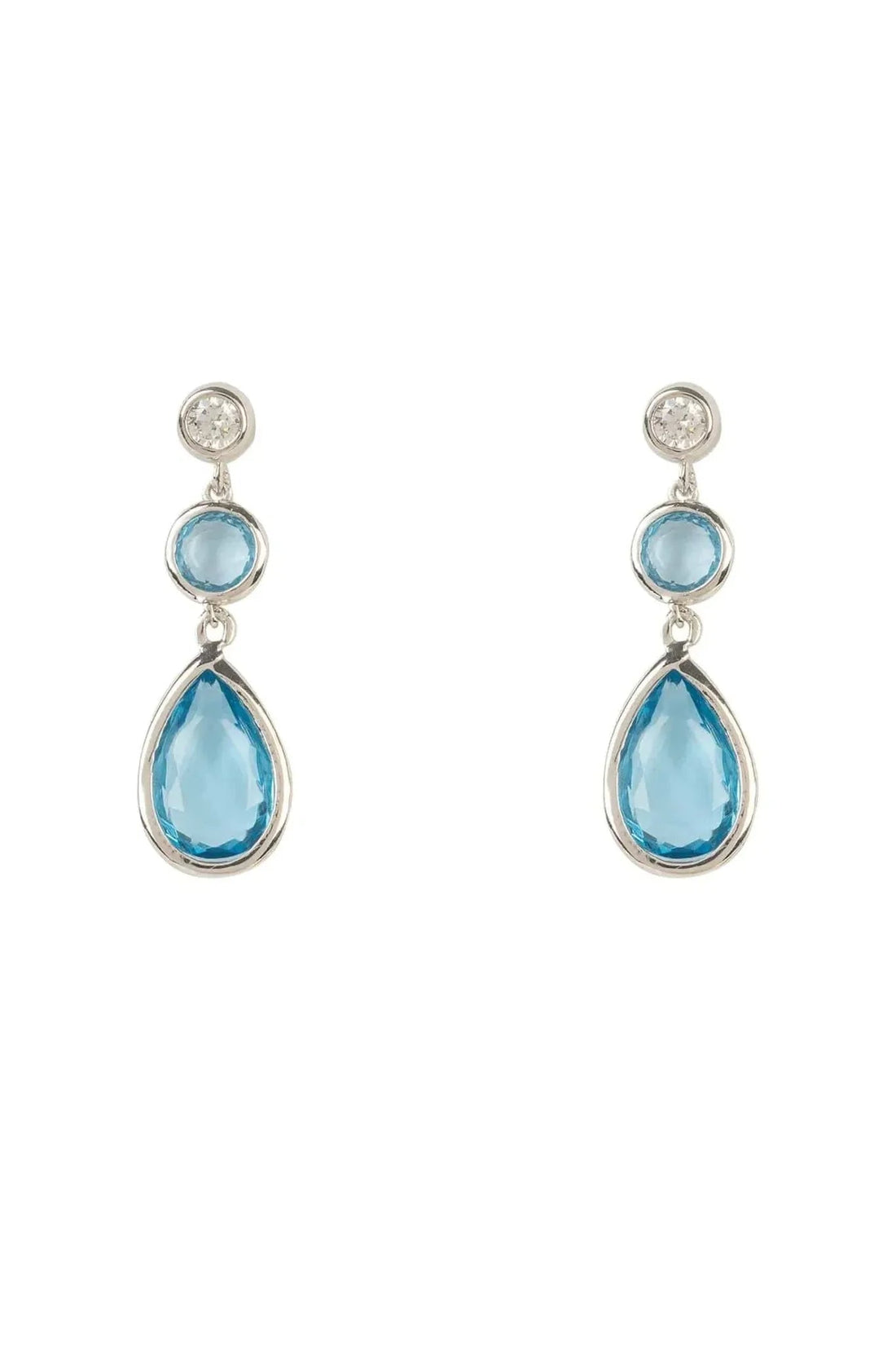 Tuscany Gemstone Drop Earring Silver Blue Topaz Hydro-0