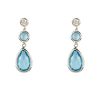 Tuscany Gemstone Drop Earring Silver Blue Topaz Hydro-0