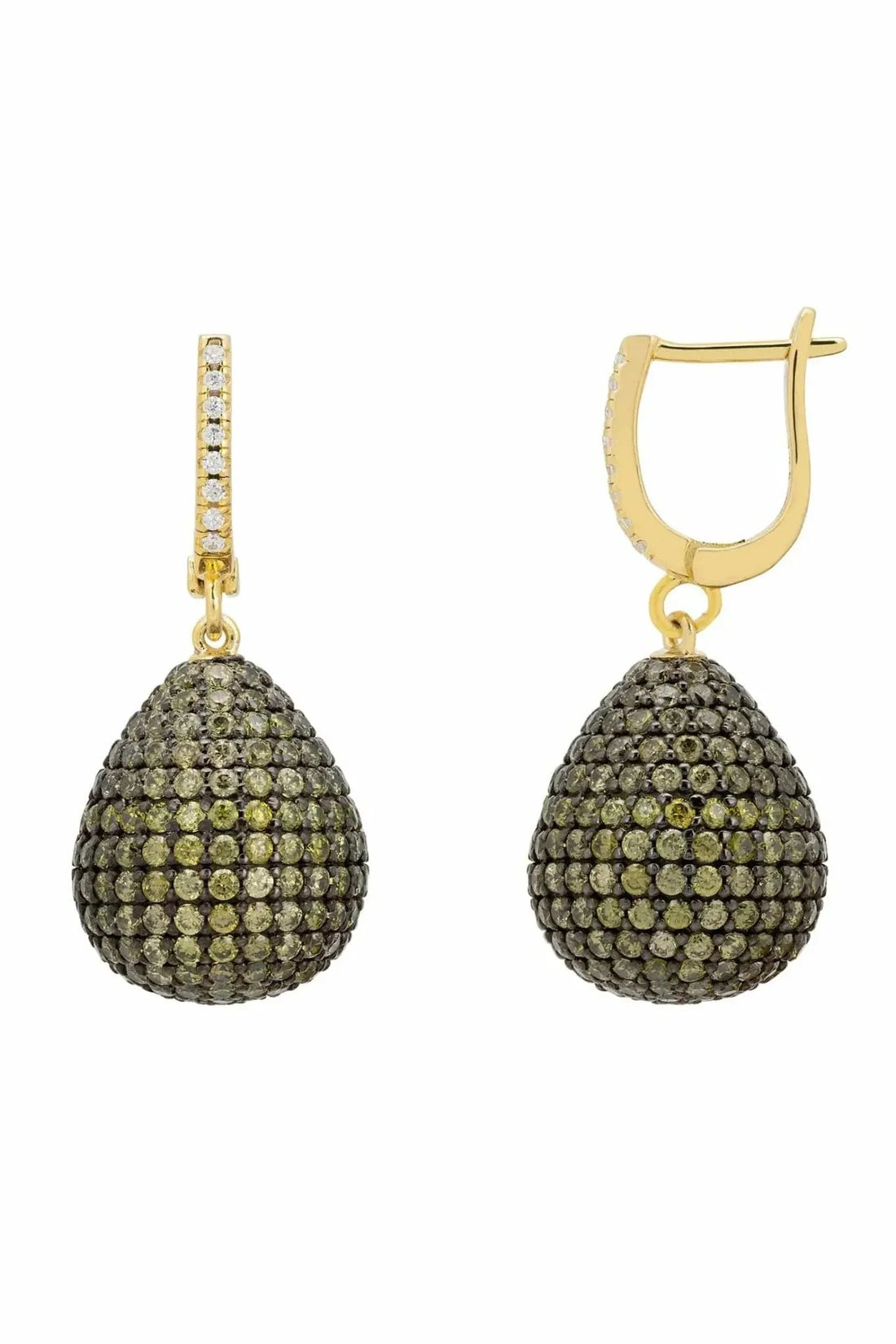 Valerie Pear Drop Gemstone Earrings Gold Peridot-2
