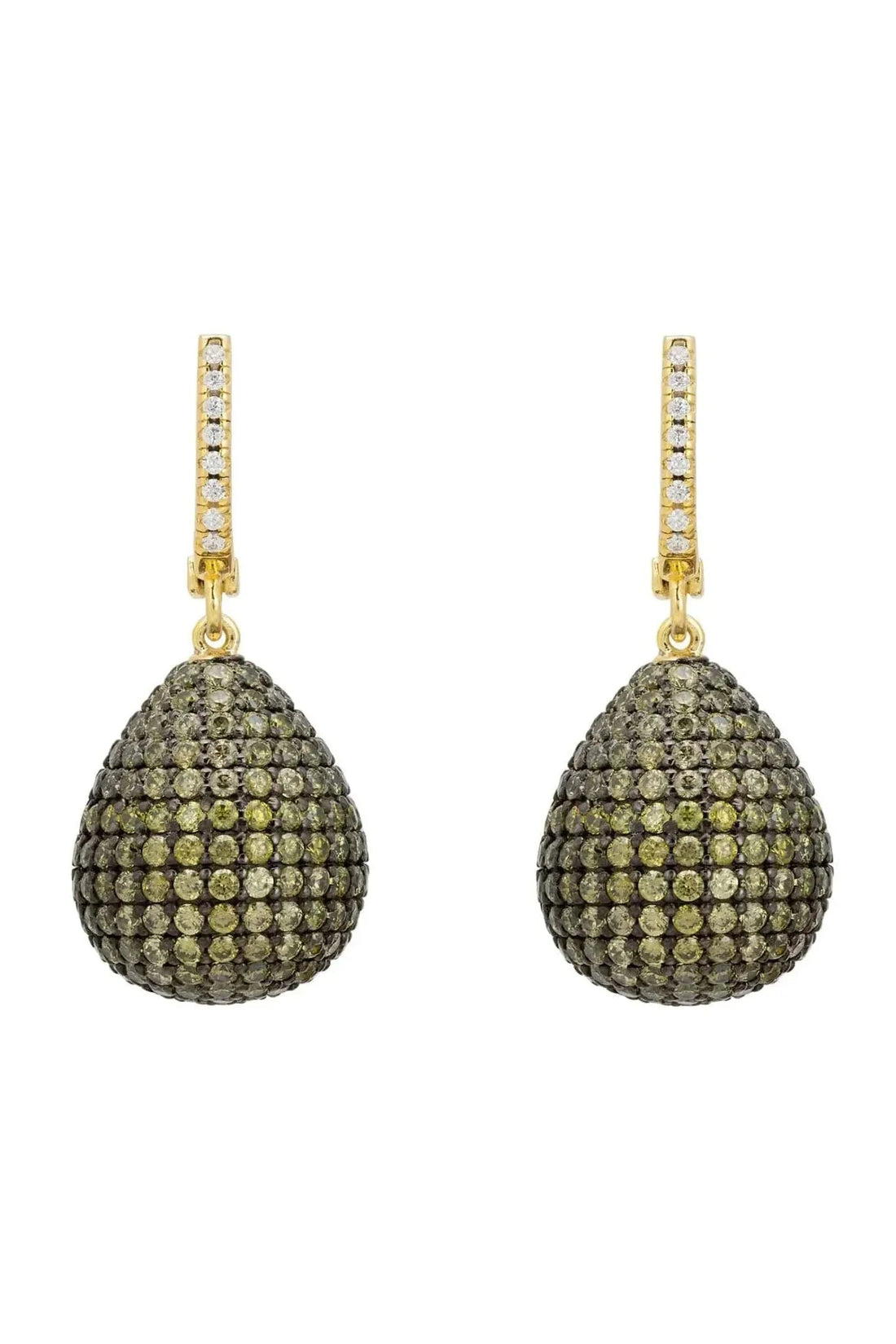Valerie Pear Drop Gemstone Earrings Gold Peridot-0