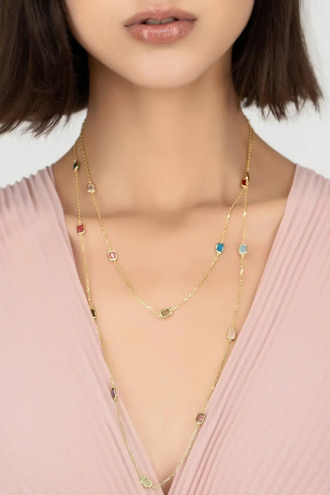 Venice Rainbow 120cm Necklace Gold-1