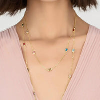 Venice Rainbow 120cm Necklace Gold-1