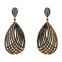 Vortex Teardrop Earring Black Cz-0
