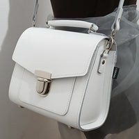 Handmade Leather Sugarcube Handbag - White-1