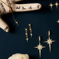 North Star Small Stud Earrings Silver-3