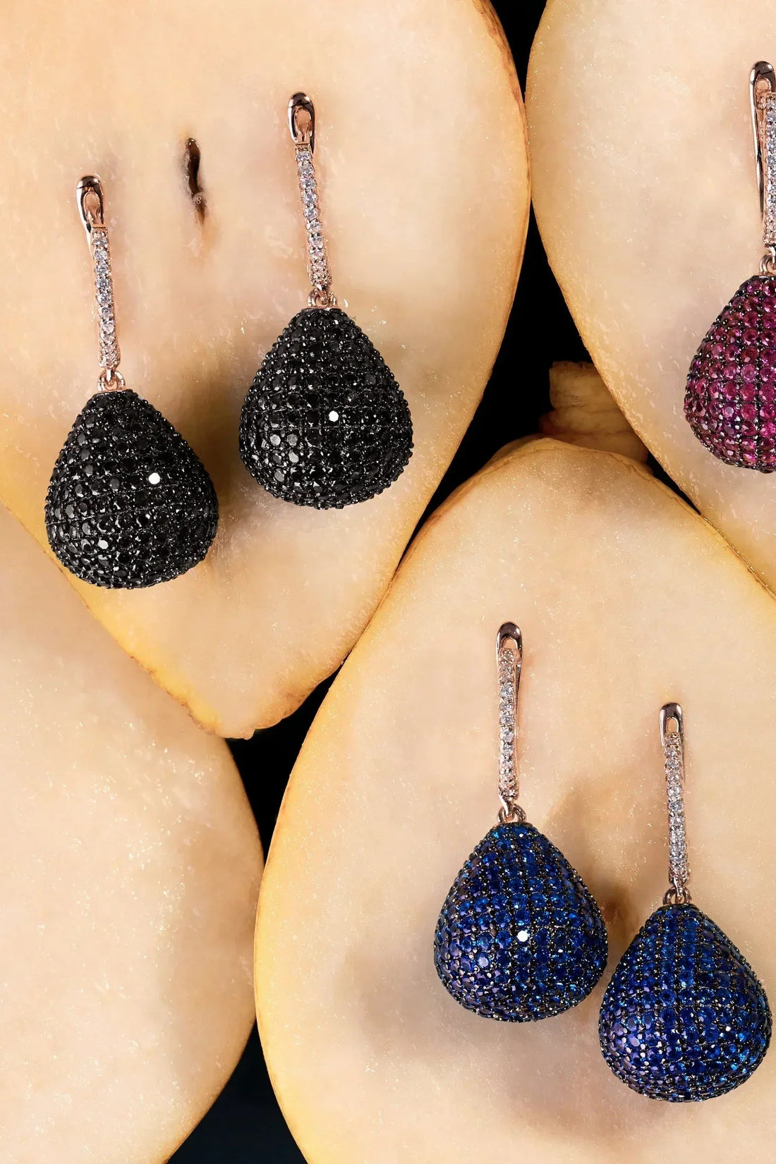 Valerie Pear Drop Gemstone Earring Rosegold Chocolate Cz-4