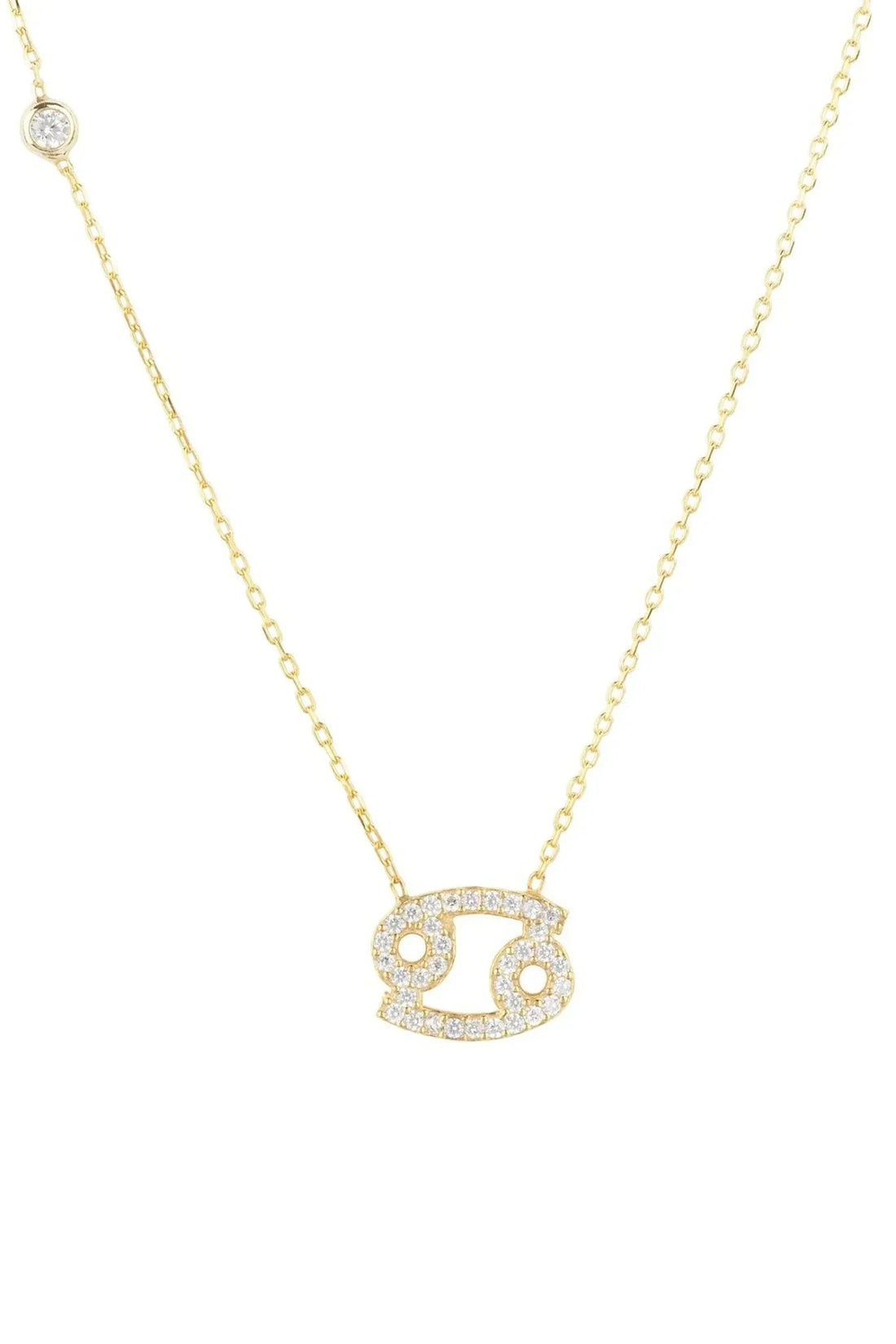 Zodiac Star Sign Pendant Necklace Gold Cancer-0