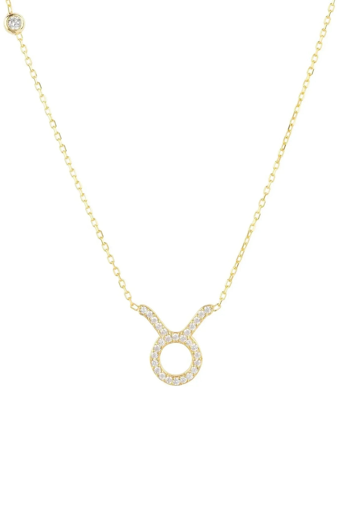 Zodiac Star Sign Pendant Necklace Gold Taurus-0