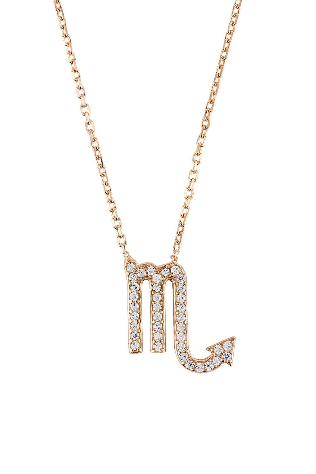 Zodiac Star Sign Pendant Necklace Rose Gold Scorpio-0