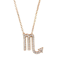 Zodiac Star Sign Pendant Necklace Rose Gold Scorpio-0