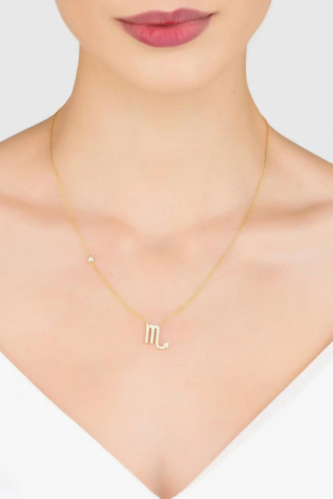Zodiac Star Sign Pendant Necklace Rose Gold Scorpio-2
