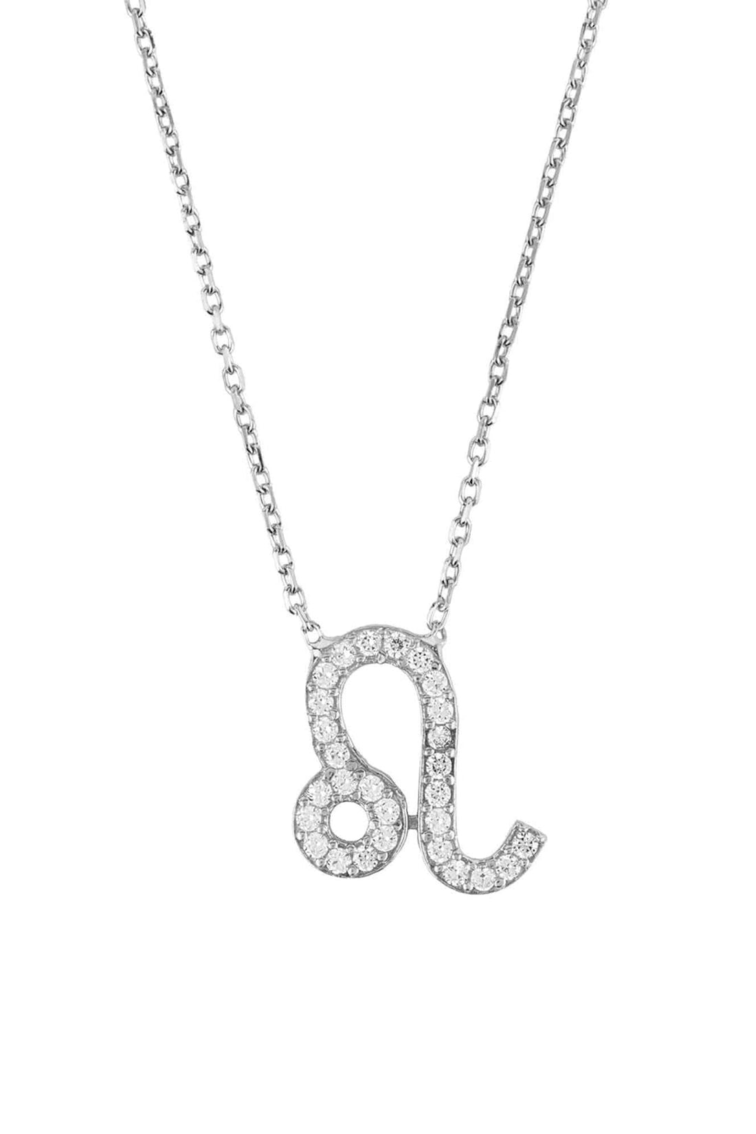 Zodiac Star Sign Pendant Necklace Silver Leo-0