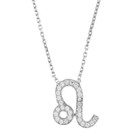 Zodiac Star Sign Pendant Necklace Silver Leo-0