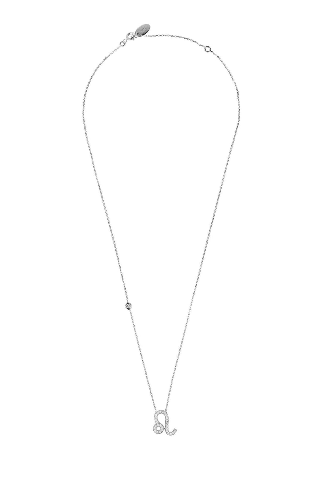 Zodiac Star Sign Pendant Necklace Silver Leo-1