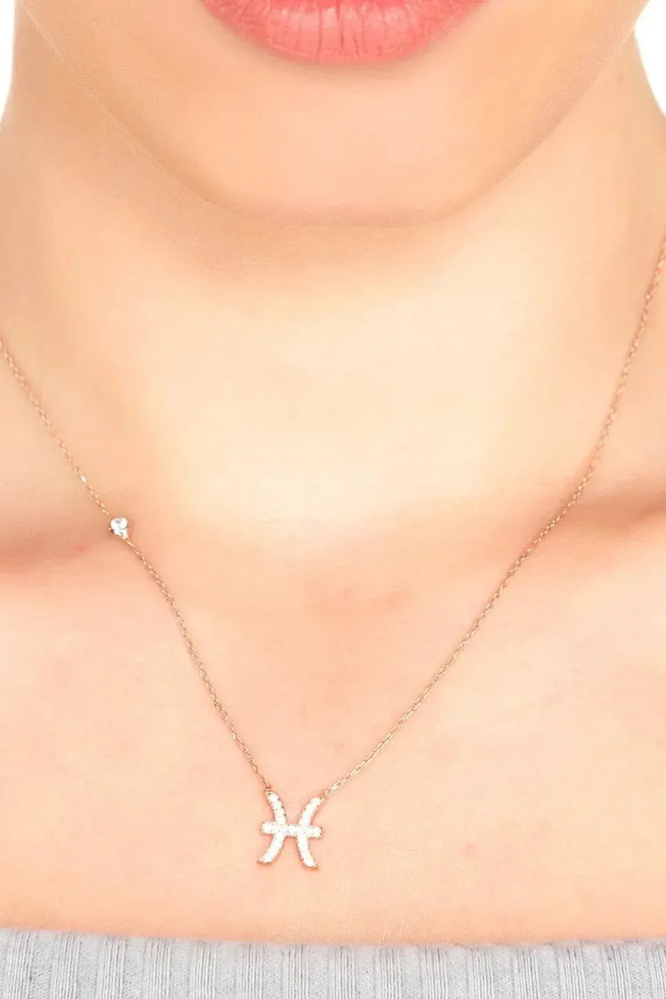 Zodiac Star Sign Pendant Necklace Silver Pisces-1