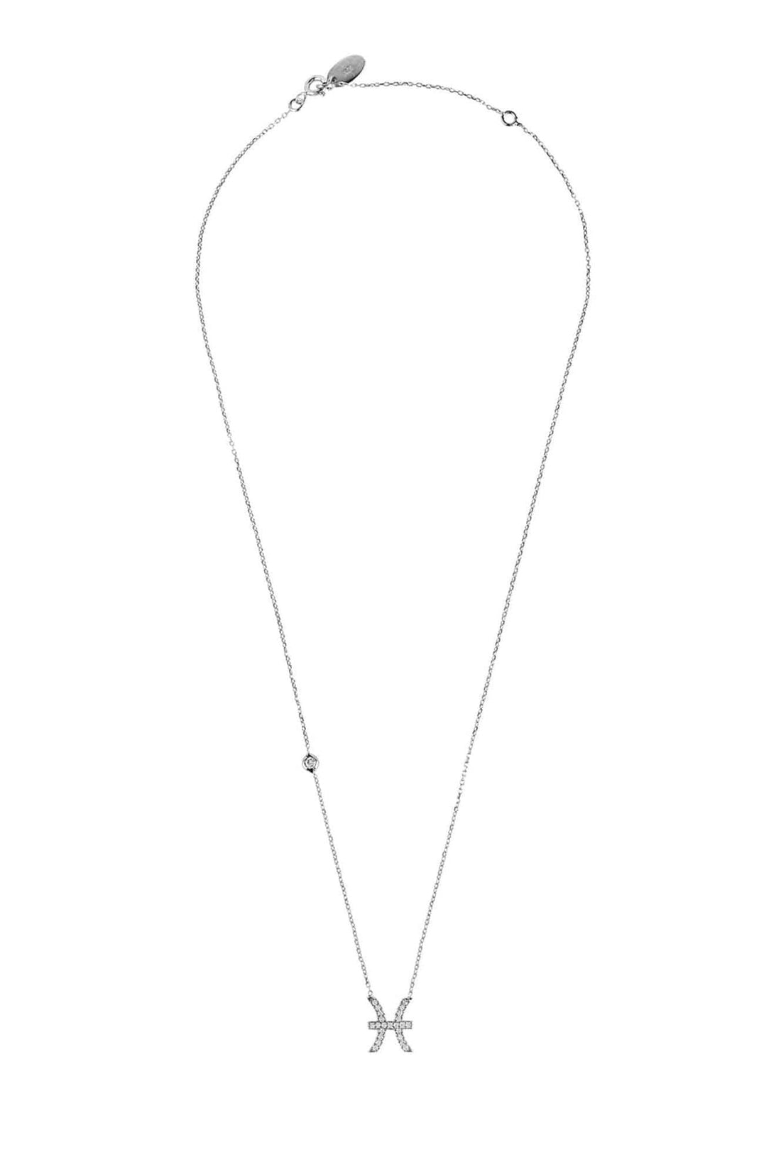 Zodiac Star Sign Pendant Necklace Silver Pisces-2