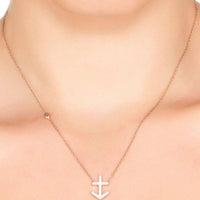 Silver anchor pendant necklace on a thin chain