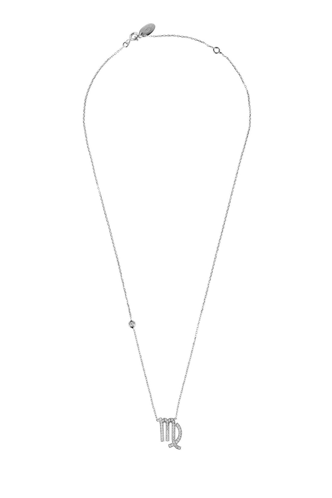 Zodiac Star Sign Pendant Necklace Silver Virgo-2